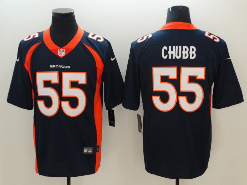 Men Denver Broncos 55 Chubb Blue Nike Vapor Untouchable Limited Playe NFL Jerseys